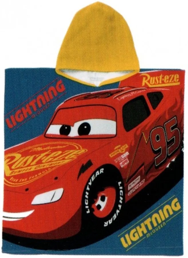 Detské / chlapčenské plážové pončo - osuška s kapucňou Autá / Cars - motív McQueen a Cruz Ramirezová - 100% bavlna - 60 x 120 cm