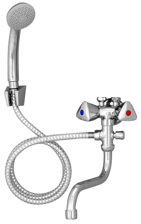 Mereo Mereo, Batérie kombinovaná dvouručková so sprchou pre nízkotl.ohrievače, ramienko, sprcha, sprchová hadica, MER-CBS602007M