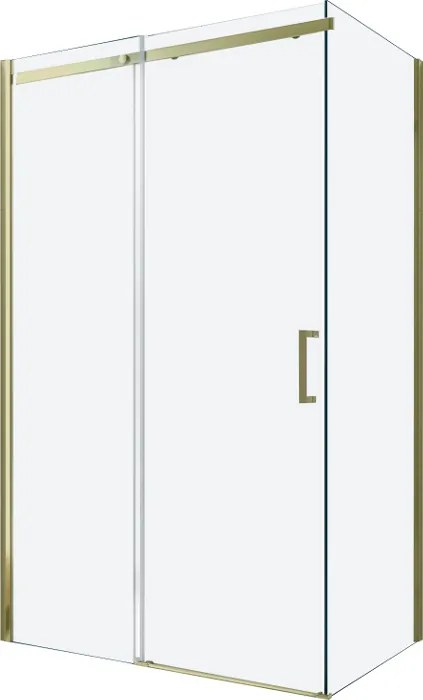 Sprchovací kút OMEGA 140x90 cm - zlatý - číre sklo