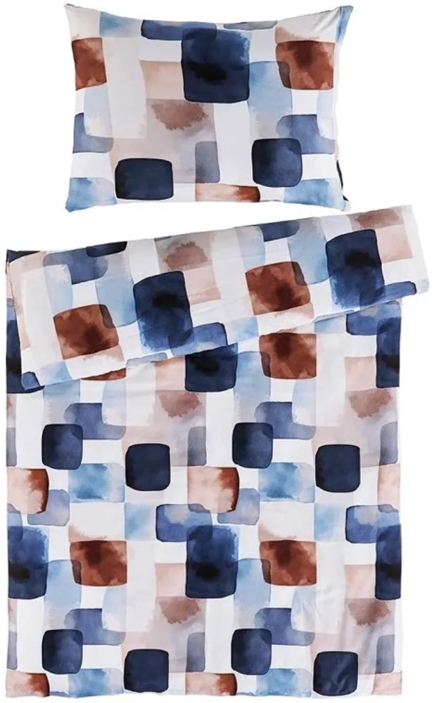 Saténové posteľné obliečky Echo s akvarelovým vzorom - Bedtex Exclusive - 100% bavlna - 70 x 90 cm + 140 x 200 cm