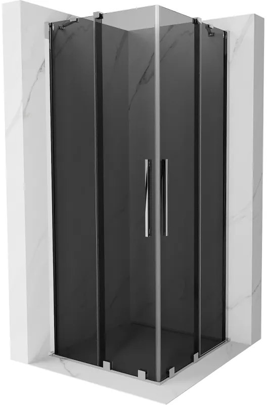 Mexen Velar Duo, sprchový kút s posuvnými dverami 90 x 90 cm, 8mm šedé sklo, chrómová, 871-090-090-42-01