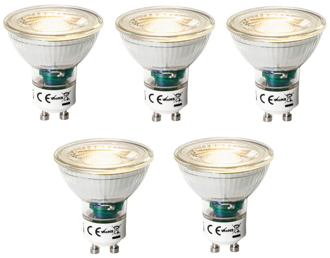 Sada 5 GU10 3-krokových stmievateľných LED žiaroviek 7W 600 lm 2700K