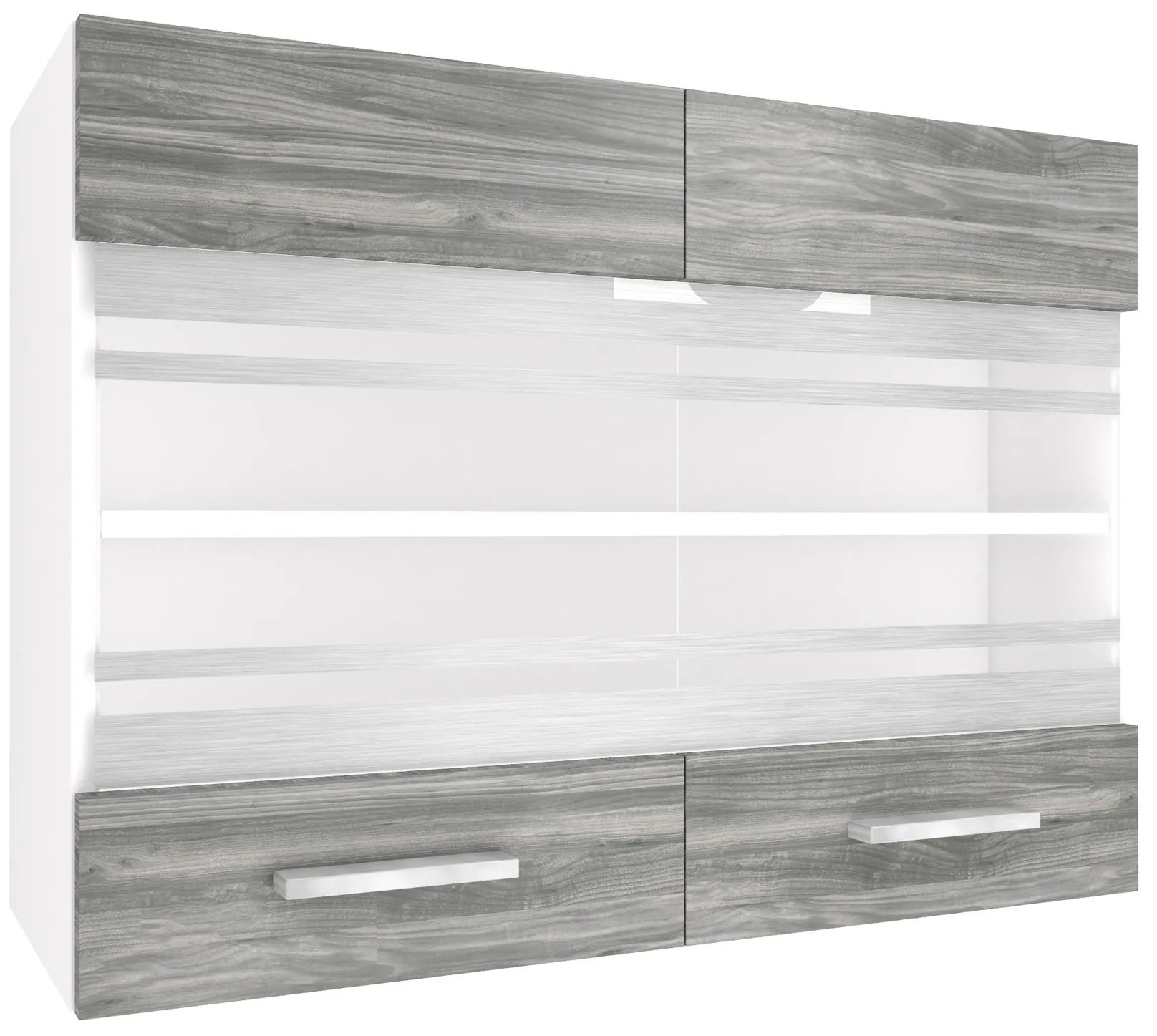 Kuchynská skrinka Belini horná 80 cm šedý antracit Glamour Wood TOR SGW80/2/WT/GW1/0/E