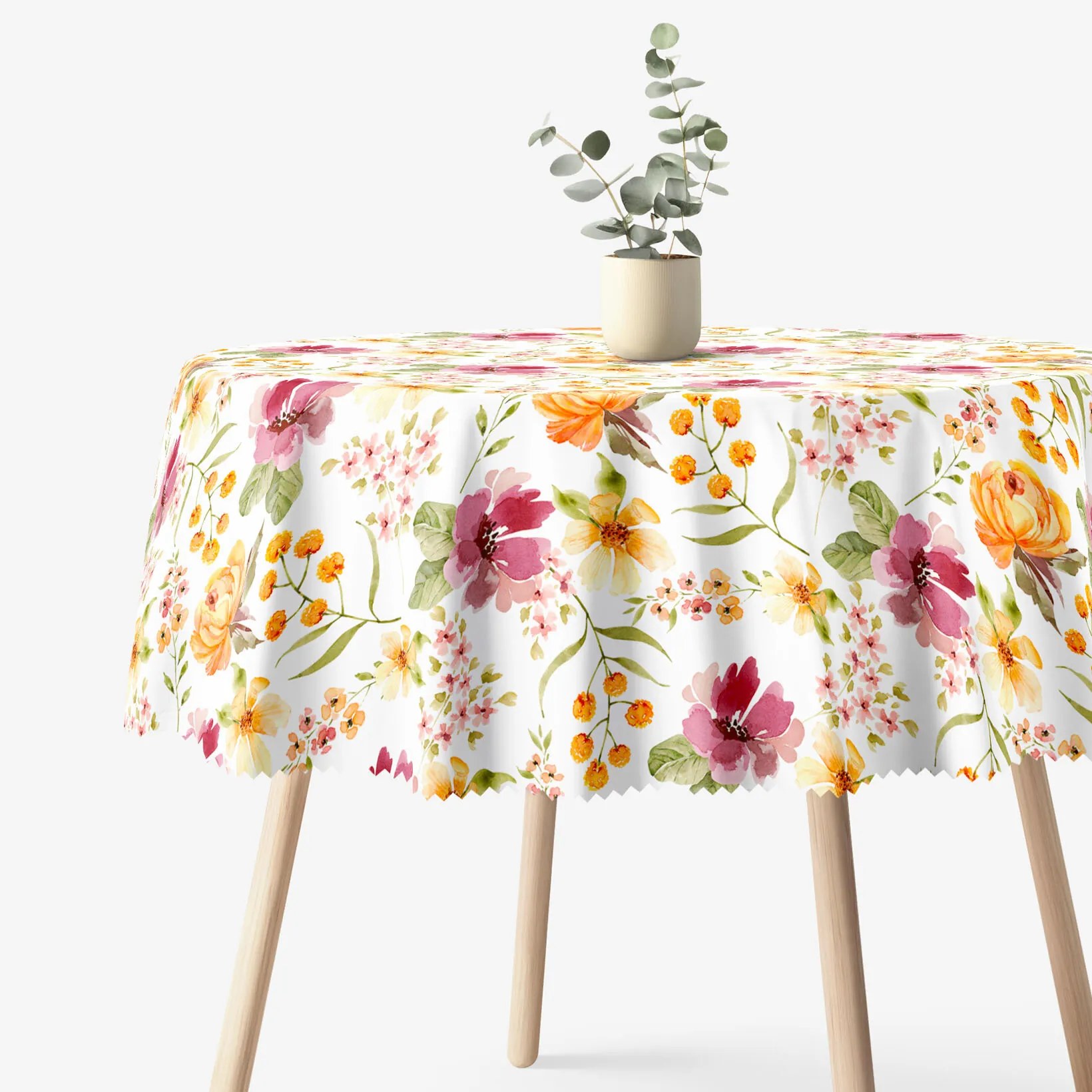 Goldea okrúhly teflónový obrus - kvety ibišteka Ø 110 cm Goldea okrúhly teflónový obrus - kvety ibišteka Ø 110 cm