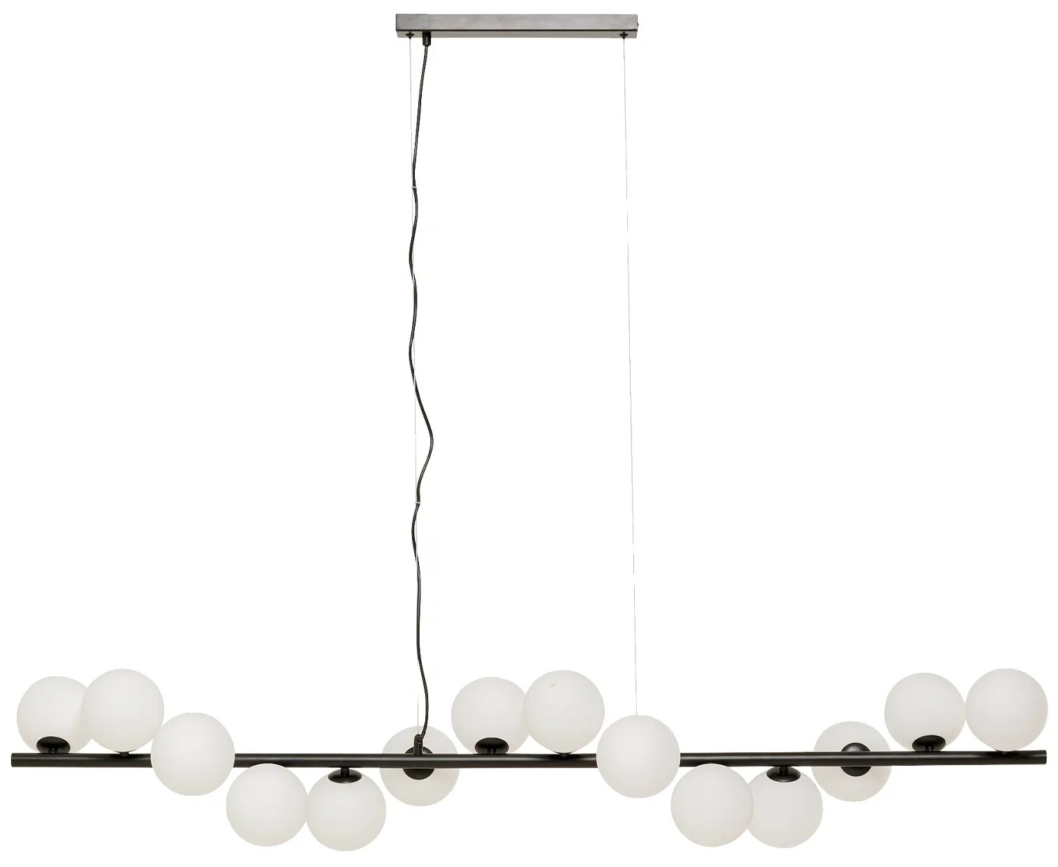Scala Balls visiaca lampa mliečna čierna 150 cm