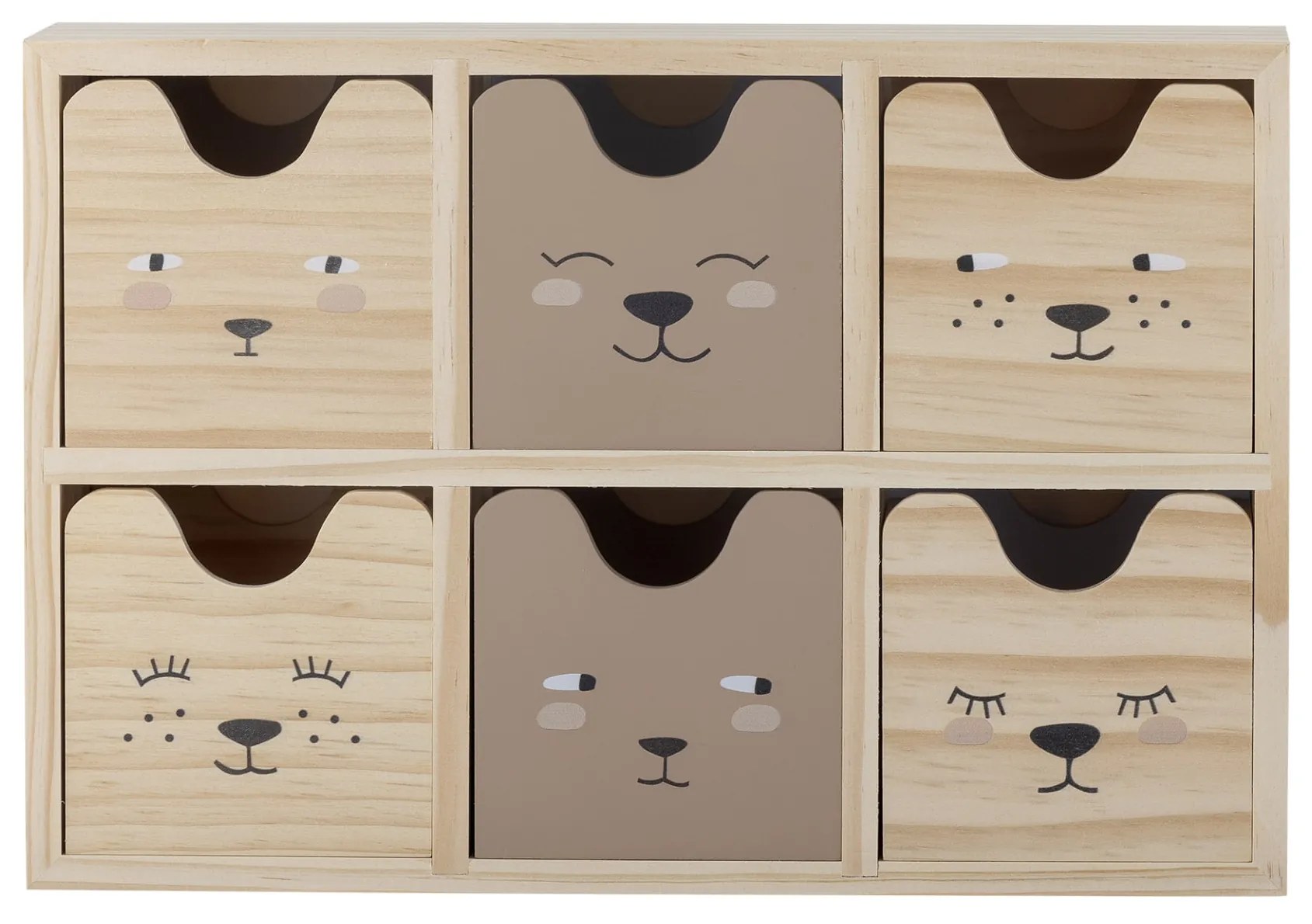 Bloomingville Drevený úložný box so zásuvkami Calle Nature