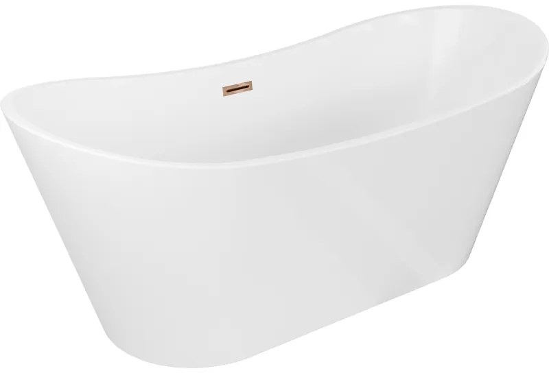 Mexen Montana, voľne stojaca vaňa 180 x 80 cm, biela, ružové zlato prepad, 52011808000-60