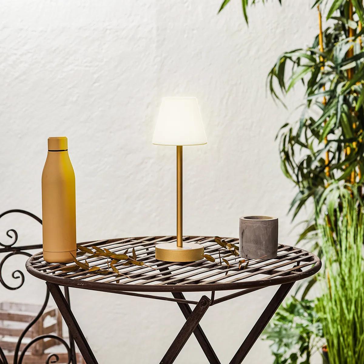 Stolná lampa mosadz vrátane LED nabíjateľná s dotykovým stmievačom - Renata