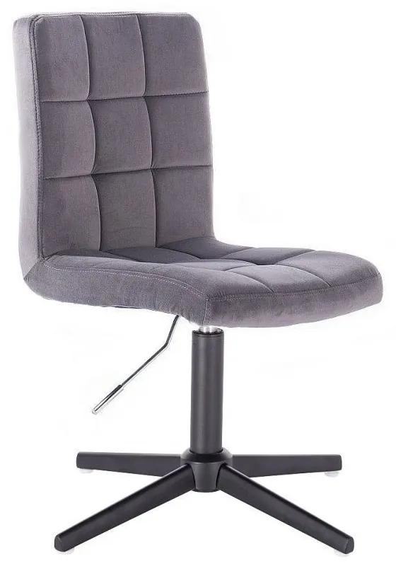 LuxuryForm DESIGN Stolička TOLEDO VELUR na čiernom kríži - tmavo šedá