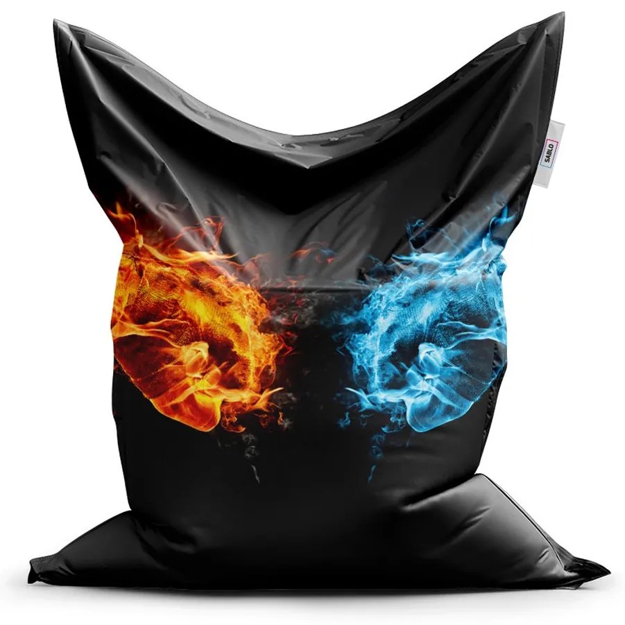 Sedací vak Classic ohnivé päste - detský, čierna