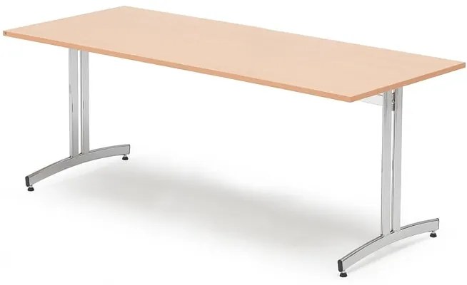 Stôl SANNA, 1800x800x720 mm, chróm/buk