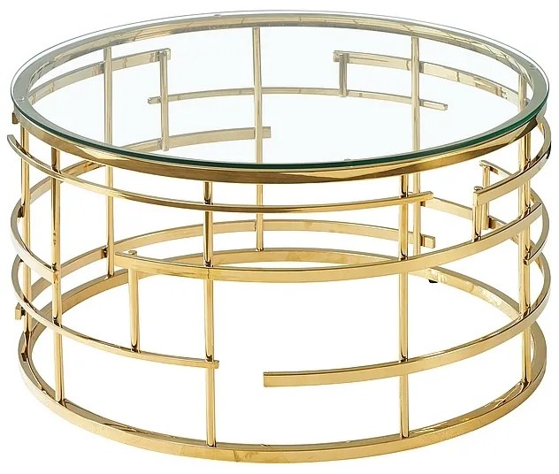 Konferenčný stolík Livia, číra / zlatá