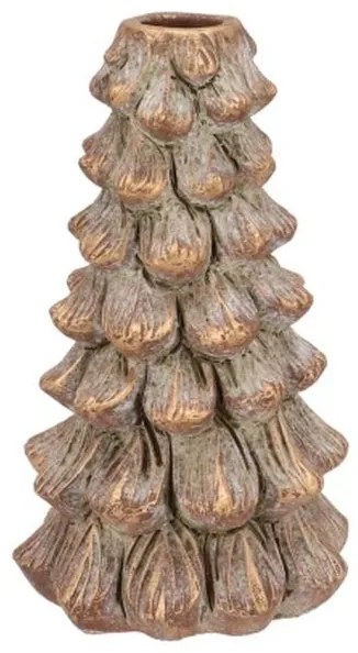 Mosadzný antik cementový svietnik v tvare stromčeka Tree - Ø 11*19 cm