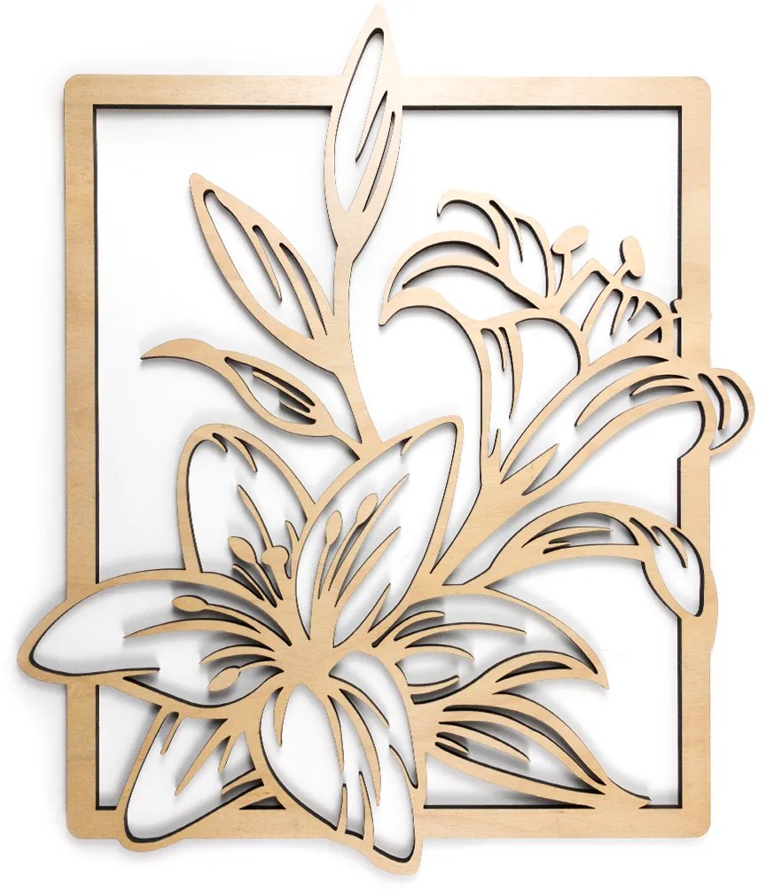 Veselá Stena Drevená nástenná dekorácia Ľalia