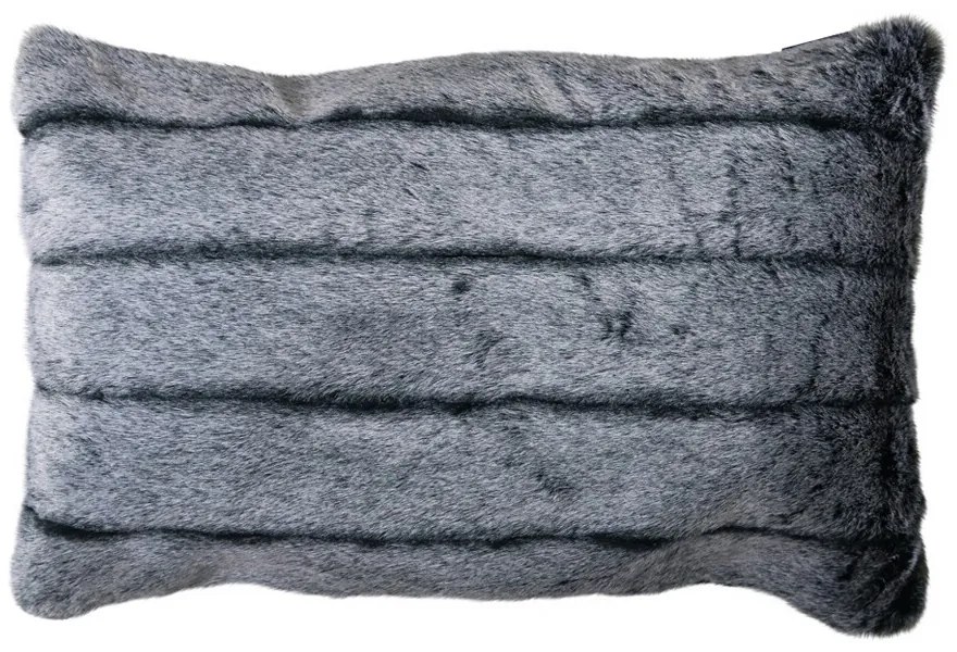 Šedý chlpatý vankúš Tiara s prúžkami - 40 * 60 * 15cm Šedý chlpatý vankúš Tiara s prúžkami - 40 * 60 * 15cm