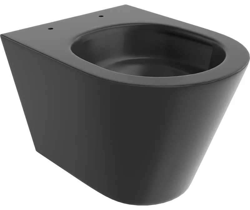 Mexen Rico, závesná WC misa 490x360x370 mm, Rimless Tornádo, čierna matná, 3372XX85T