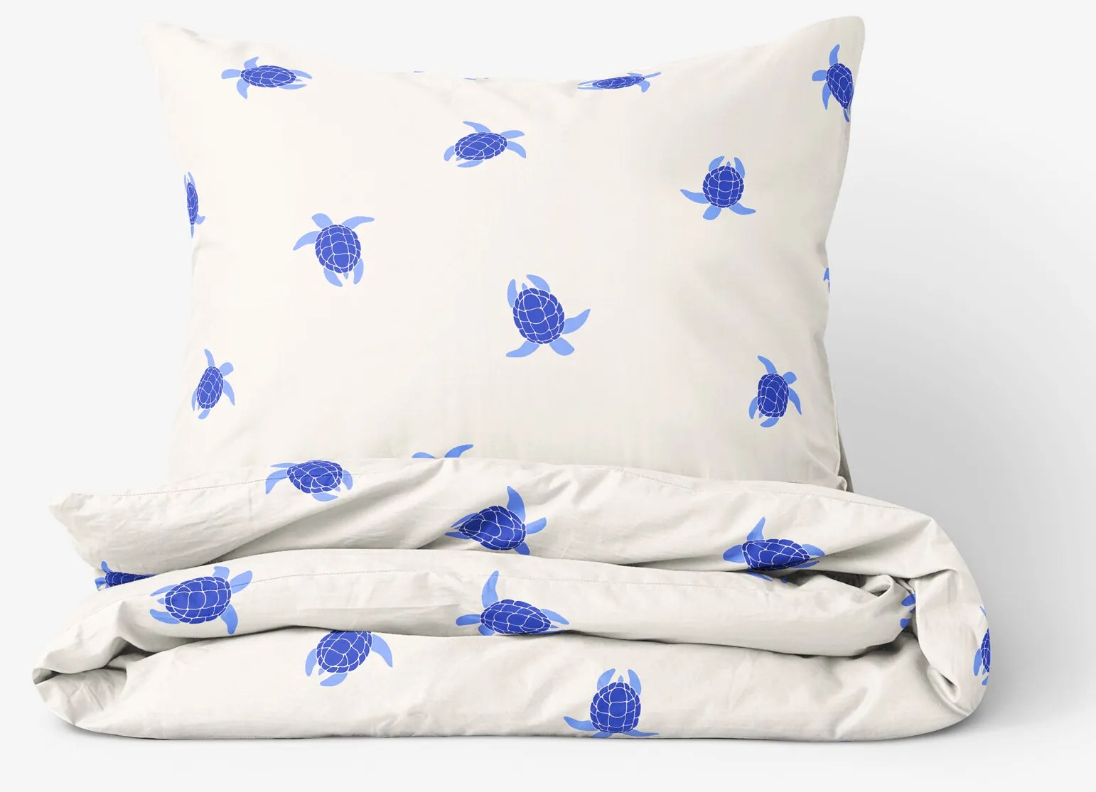 Goldea bavlnené posteľné obliečky - morské korytnačky 140 x 200 a 70 x 90 cm