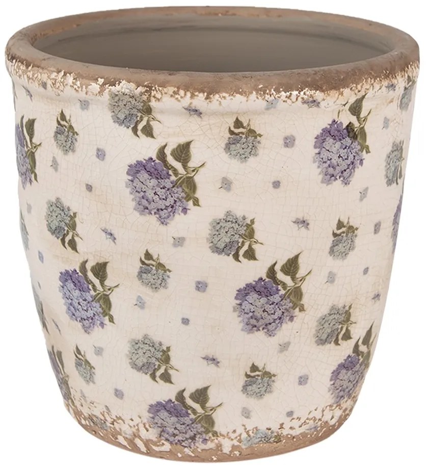 Béžový keramický obal na kvetináč s kvetmi orgovánu Lilla L - Ø 16*16 cm