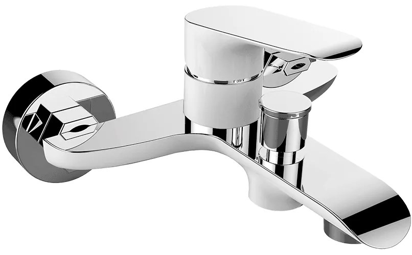 Laveo Alea, vaňová/sprchová batéria nástenná h-103, chrómová-biela, LAV-BLE_610D