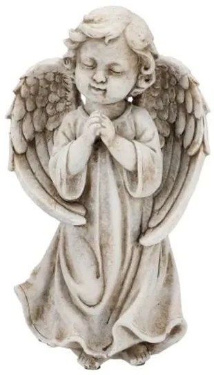 4ks šedá antik cementová dekorácia modliaci sa anjel - 5*4*9 cm