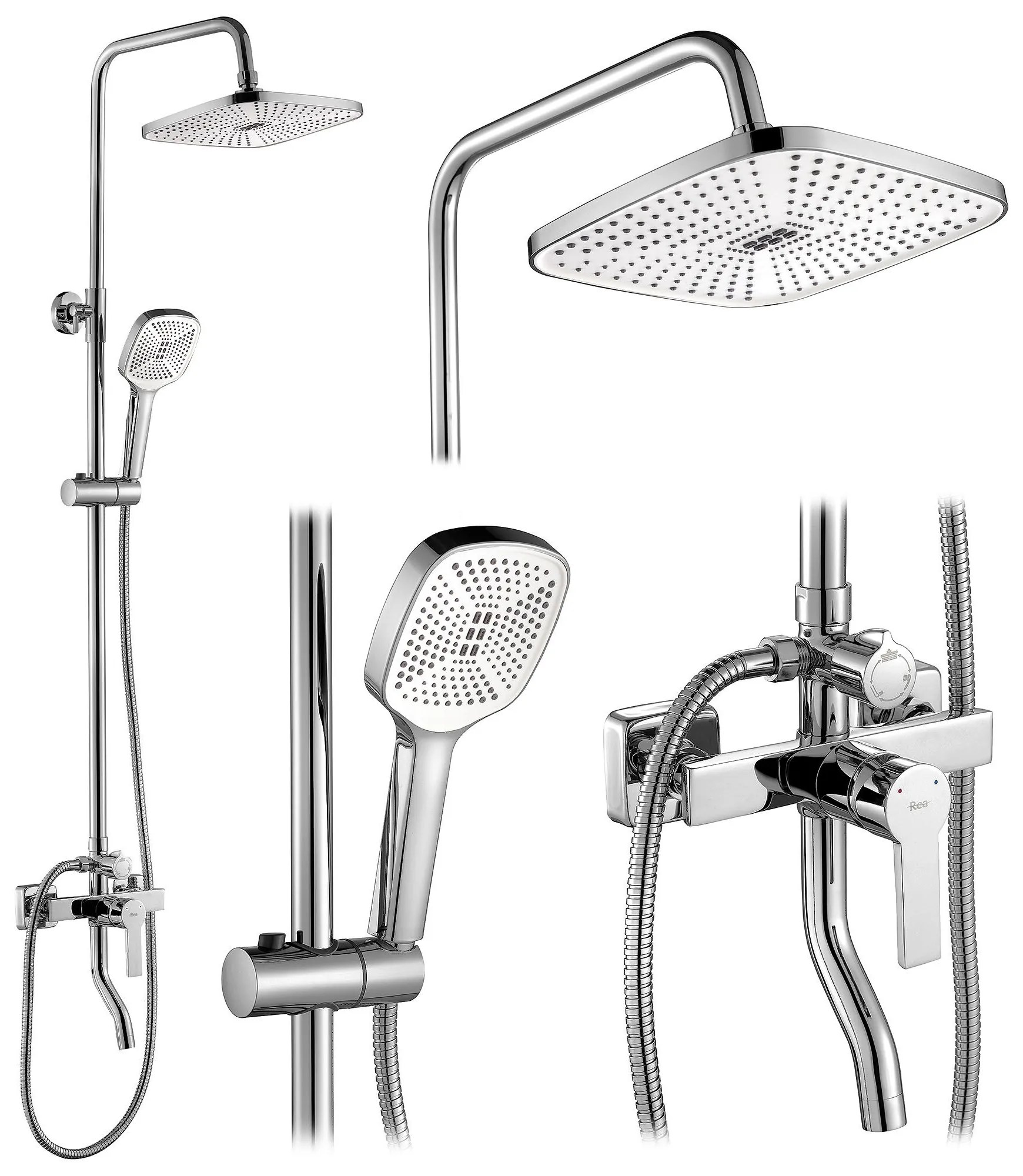Rea Argus, sprchový set s vaňovou výlevkou, chrómová, REA-P7856