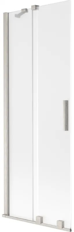 Mexen Velar, 2-krídlová posuvná vaňová zástena 75 x 150 cm, 8mm sklo námraza, brúsená oceľ, 896-075-000-31-97