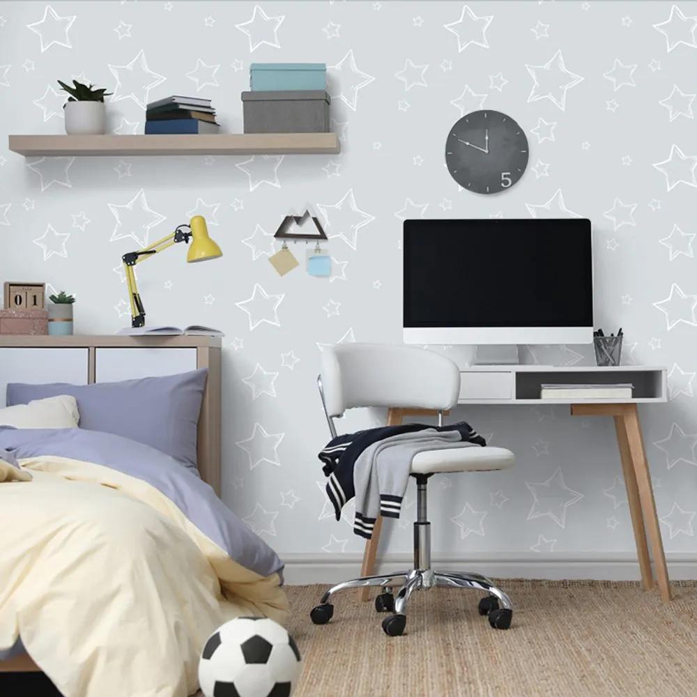 Samolepiaca tapeta šedé vesmírne hviezdičky