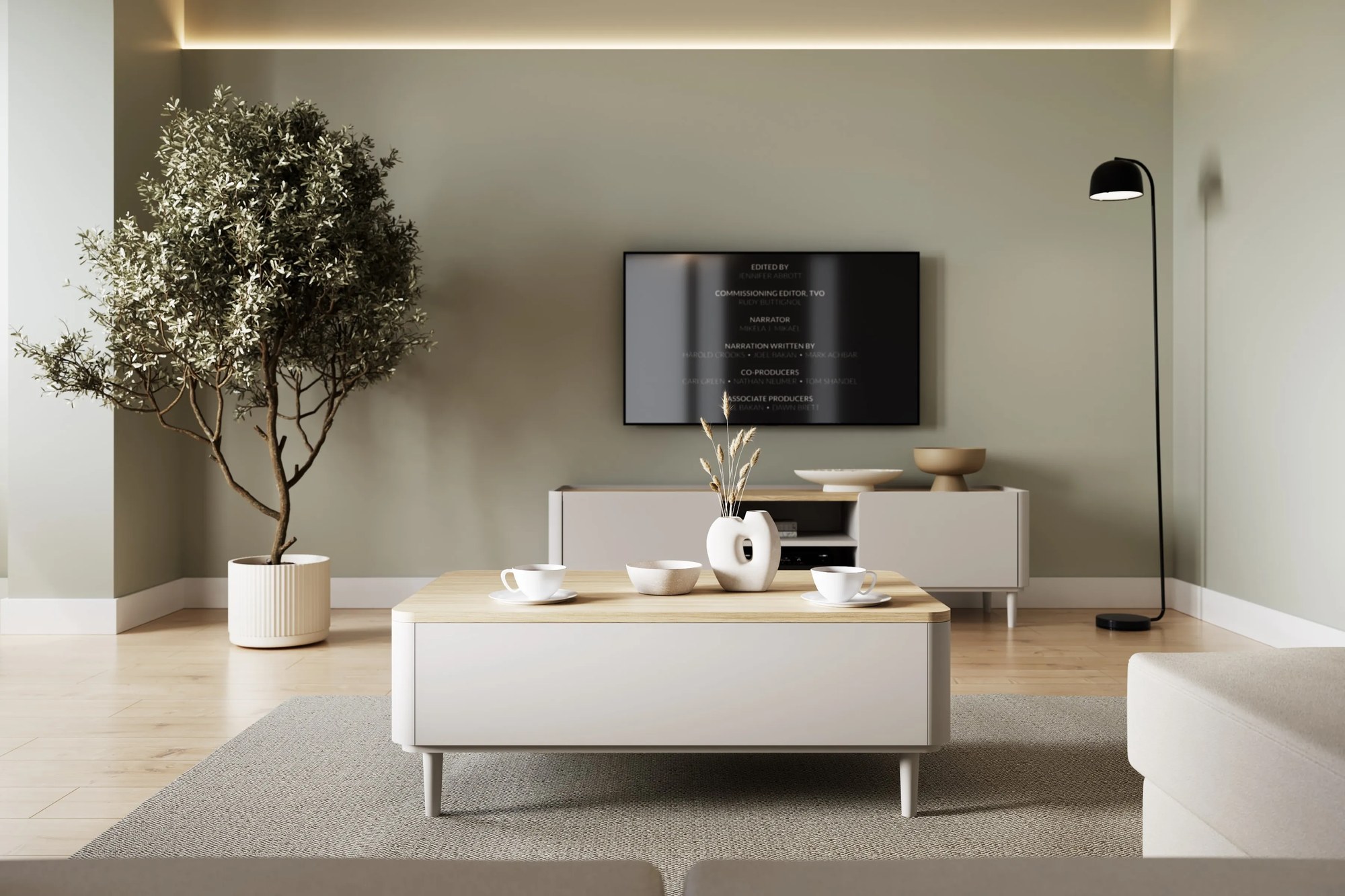 Konferenčný stolík Amilio 100 cm so zásuvkami - kašmírová / olejovaný dub