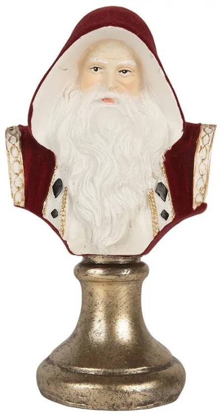 Červená vianočná dekorácia busta Santa Claus - 9*7*15 cm