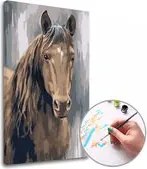 Maľovanie podľa čísel HNEDÝ ŽREBEC – nízka náročnosť 40x60 cm