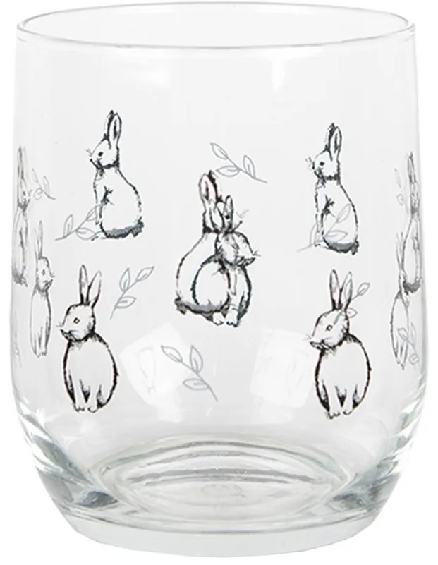 Pohárik na vodu s králikmi - Ø 8*9 cm / 300 ml Pohárik na vodu s králikmi - Ø 8*9 cm / 300 ml