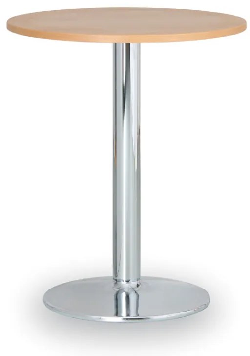 Konferenčný stolík FILIP II, priemer 80 cm, chrómovaná podnož, buk