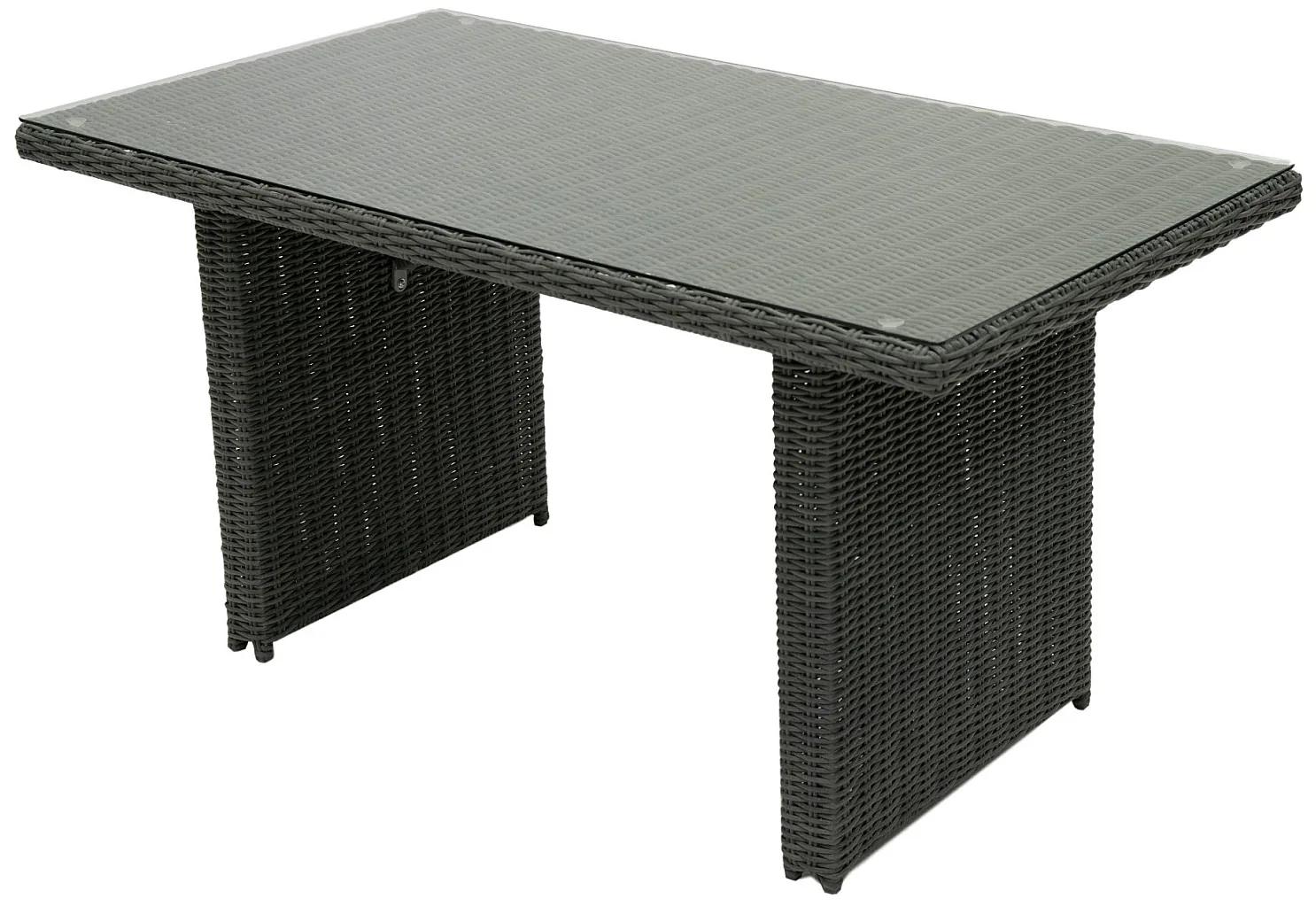 DEOKORK Ratanový stôl 140x80 cm SEVILLA (antracit)