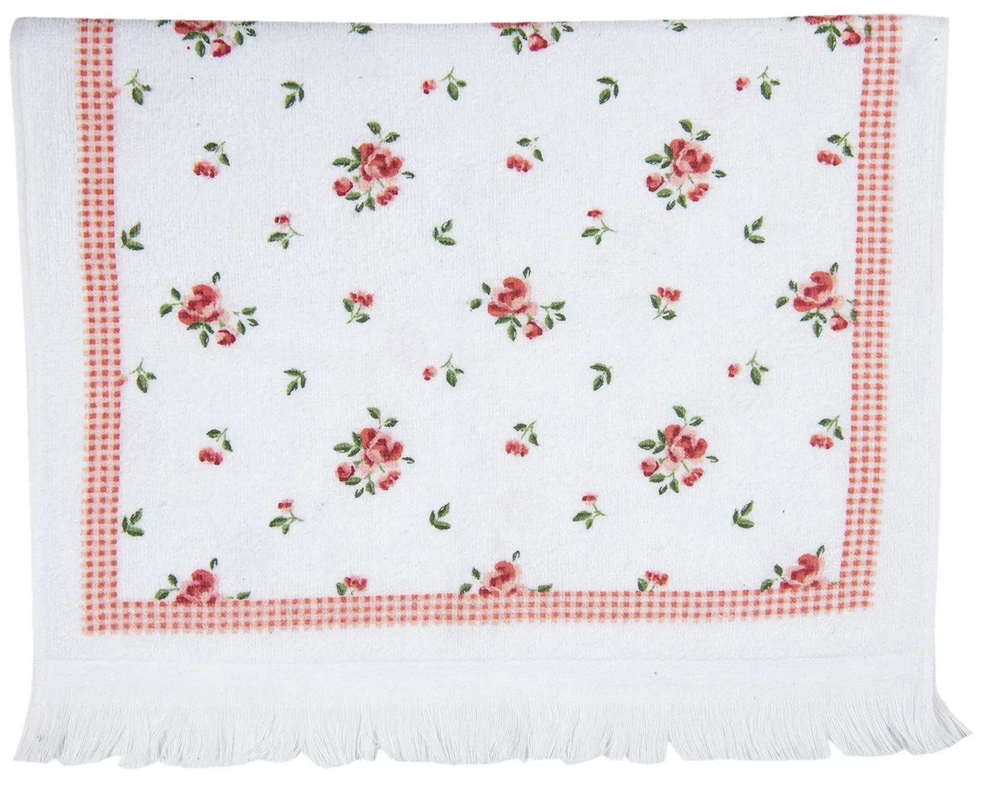 Biely kuchynský froté uterák s ružami I - 40 * 66 cm Biely kuchynský froté uterák s ružami I - 40 * 66 cm