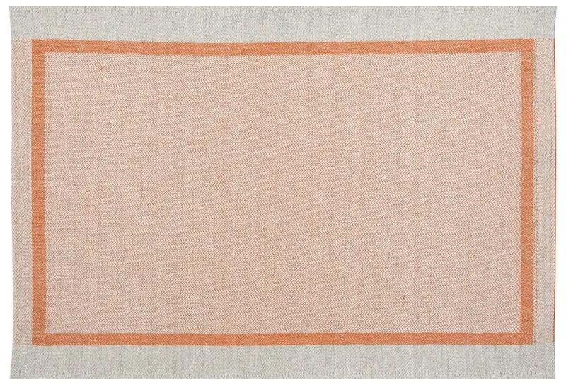 Ľanové prestieranie Laina 46x32, ľan-oranžové
