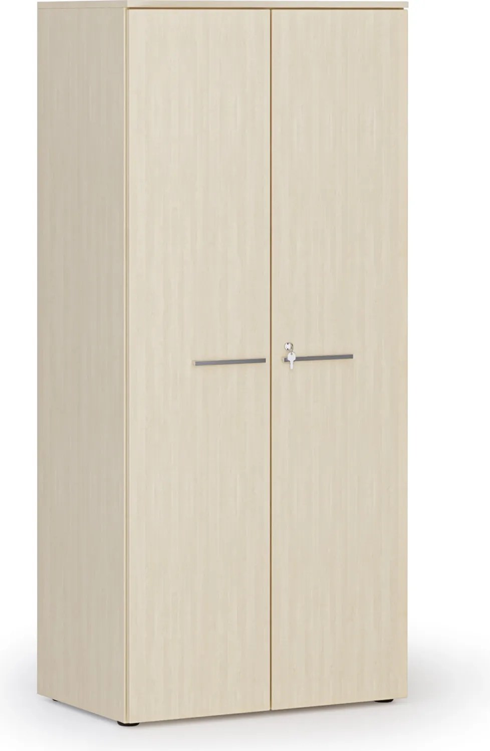 Kancelárska policová skriňa PRIMO WOOD s dverami, 800 x 500 x 1781 mm, breza