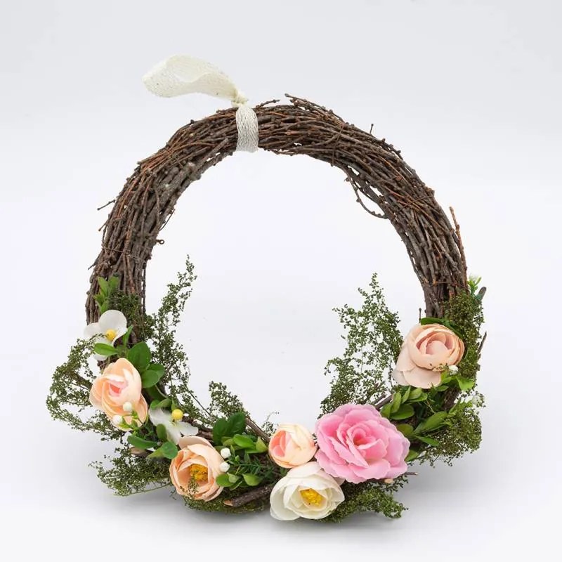 DECOLED Veľkonočný veniec, 34 x 31 x 8 cm, prútie a kvety