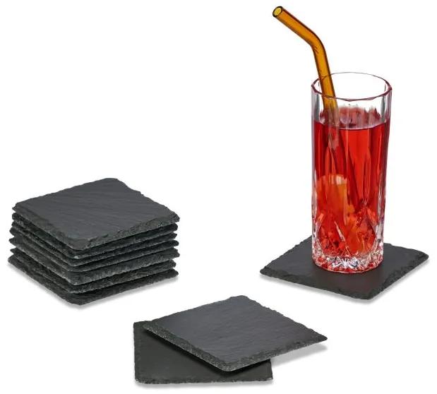 Bridlicové podtácky pod poháre 10 ks 10x10 cm, RD45132