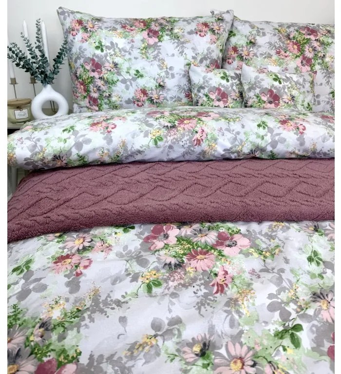 INTERMEDIC SK Posteľná obliečka Maľované Kvety 140x200 / 70x90 – bavlna, zips