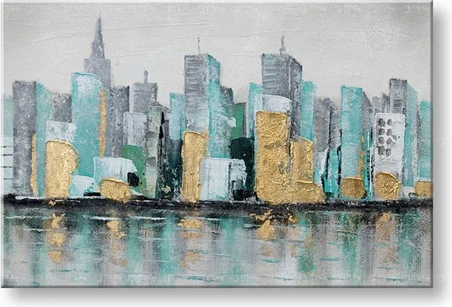 Maľovaný obraz na stenu MESTO 90x60 cm