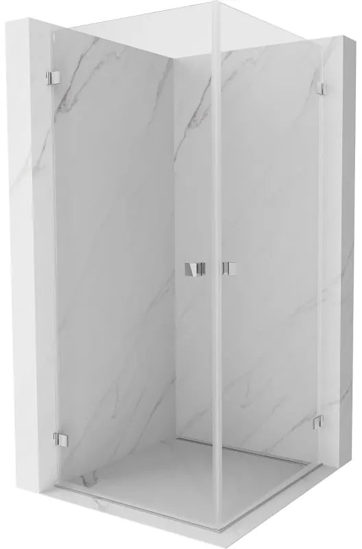 Mexen Lunar-B Duo, výklopný sprchový kút 80 x 80 cm, 8mm číre sklo, chrómový profil, 832-080L-080P-01-00