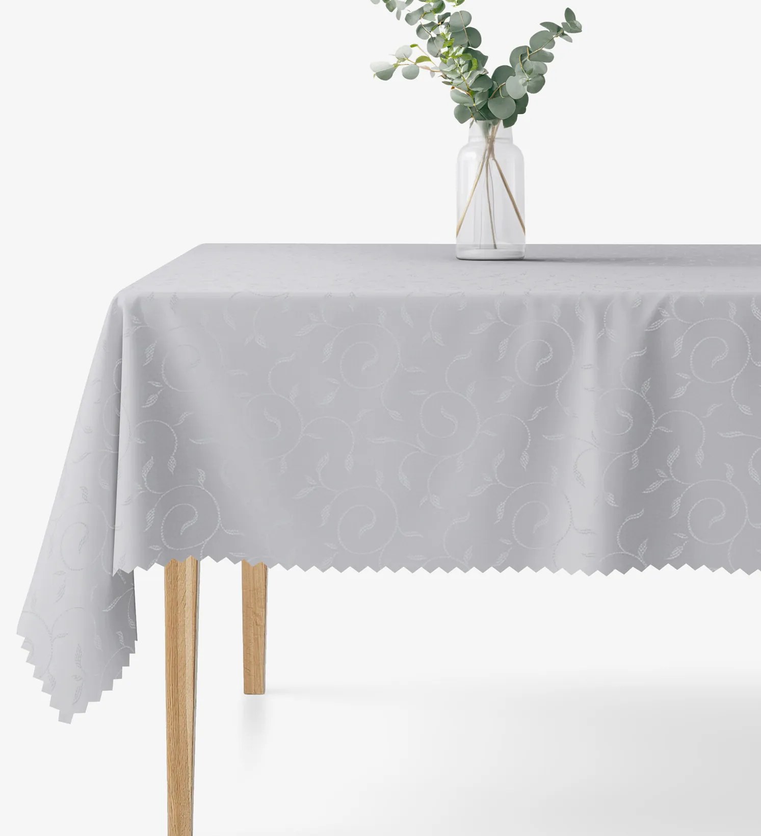 Goldea sviatočný hranatý teflónový obrus - sivý s veľkými ornamentmi 100 x 140 cm