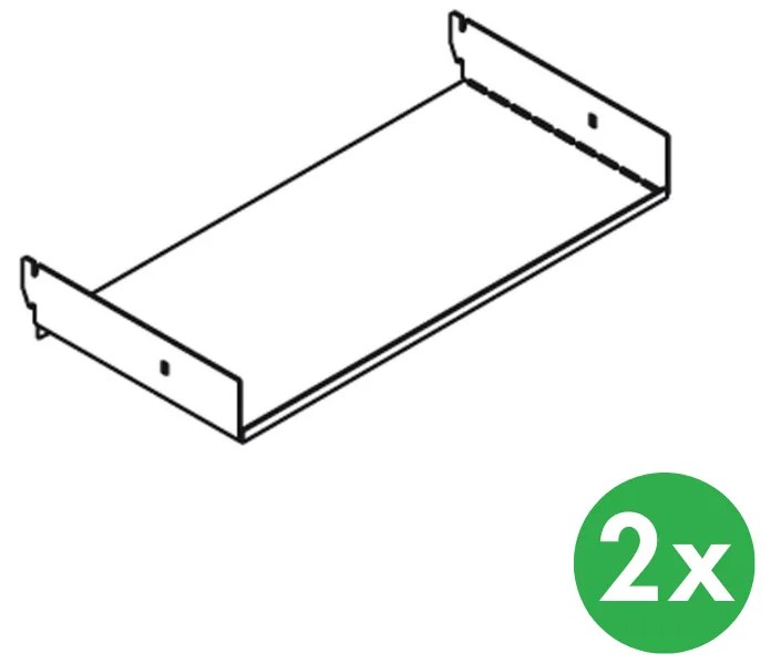 Závesná polica pre perforovaný panel ELEMENT SYSTEM, 2 ks