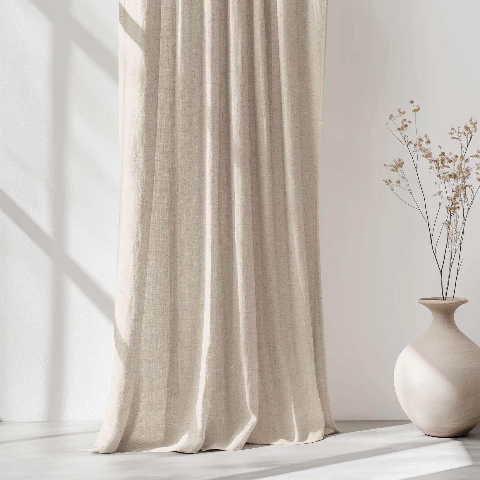 Goldea záves z ľanovej zmesi - režný 180x145 cm