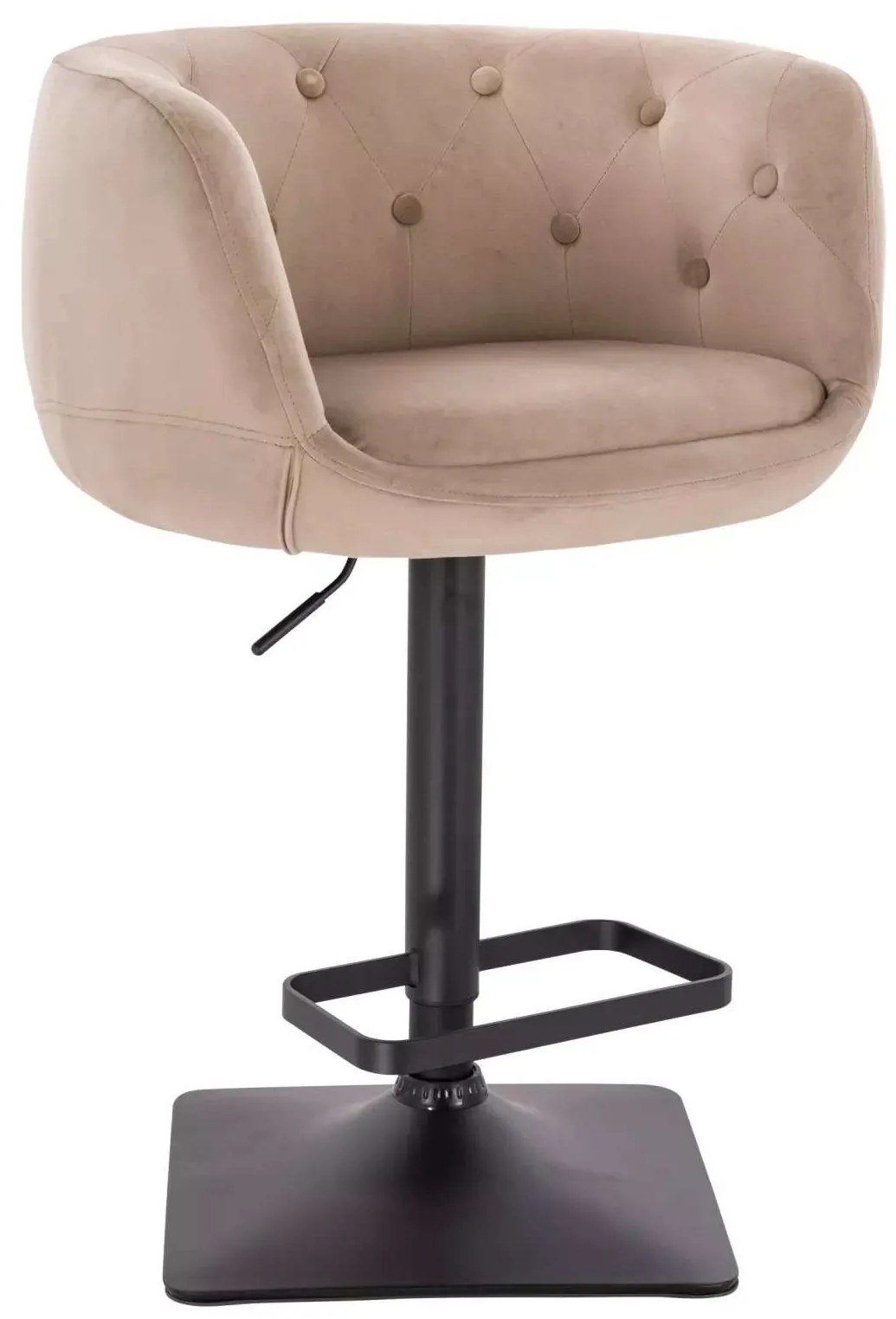 LuxuryForm DESIGN Barová stolička MONTANA VELUR na čiernej hranatej podstave - latte