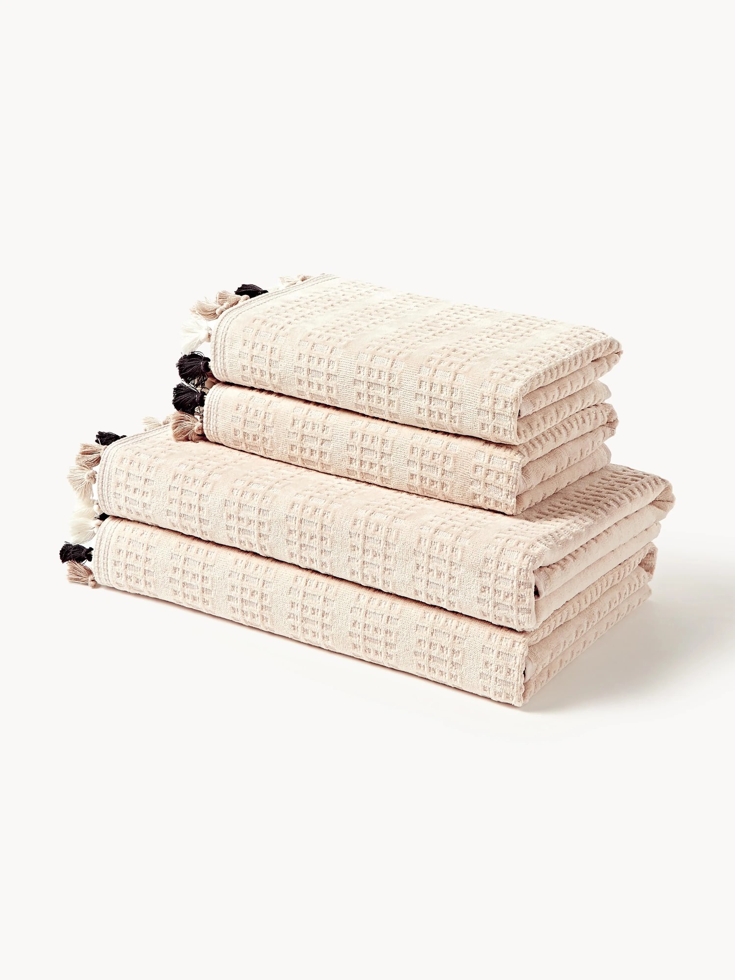 Uteráky z velúru's dekoračnými strapcami Tallulah, 3 ks