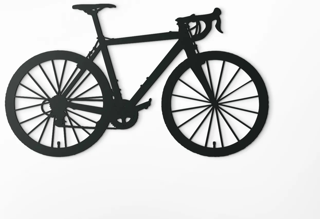 drevko Drevená nálepka na stenu Bicykel Rozmer obrazu: 26 x 44,5 cm, Farba dekorácie: Čierna