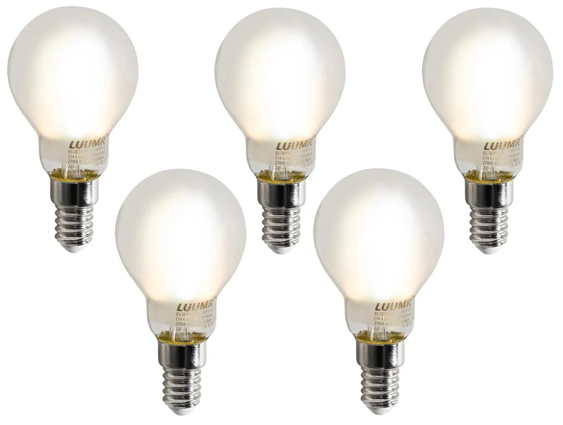 Sada 5 inteligentných LED žiaroviek E14 P45 matných 4,2 W 470 lm 2700-6500 K