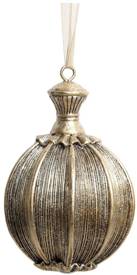 Mosadzná antik vianočná ozdoba gule - Ø 8*13 cm