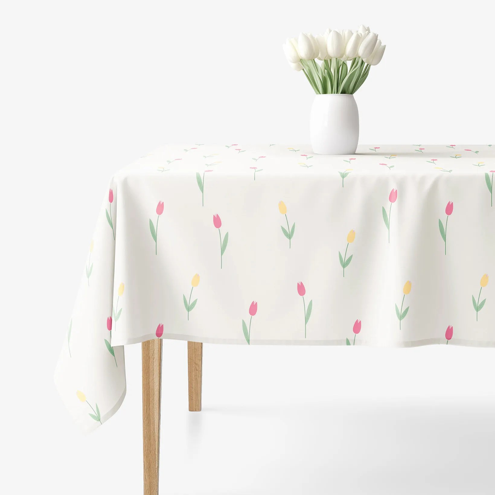 Goldea hranatý obrus 100% bavlnené plátno - tulipány 100 x 140 cm